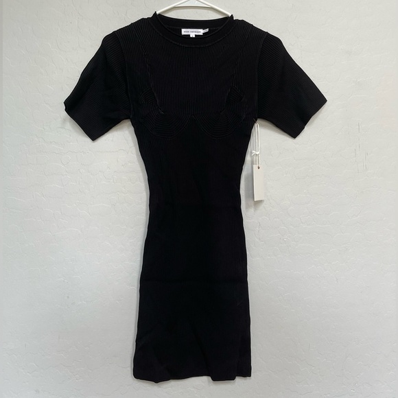GOOD AMERICAN Plaited Rib Minidress in black size small - 1 - Picture 4 of 10